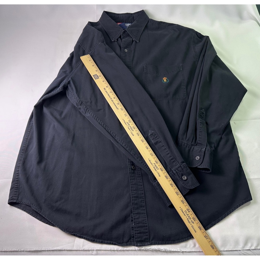 VTG Chaps‎ Ralph Lauren Mens Classic Fit Button Down Shirt XL Embroidered Crest - Picture 6 of 10